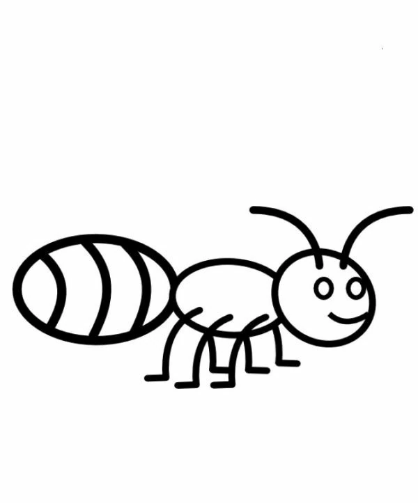笑顔のアリ のぬりえ