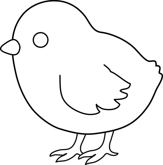 立っているひよこ のぬりえ