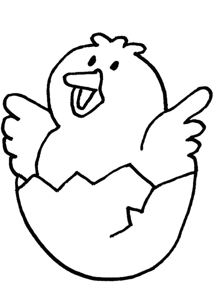 卵から生まれるひよこ のぬりえ