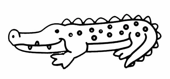 にっこり笑うワニ のぬりえ