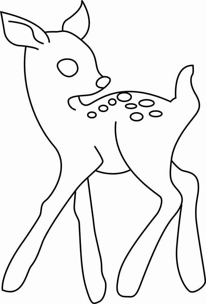 雌鹿 背中に模様のある子鹿 のぬりえ