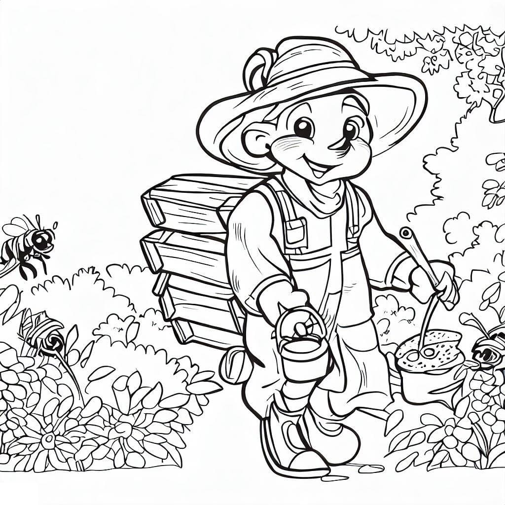 ぬりえページ: 養蜂家 (キャリアと職業) #189937 - 無料の印刷可能なぬりえページ