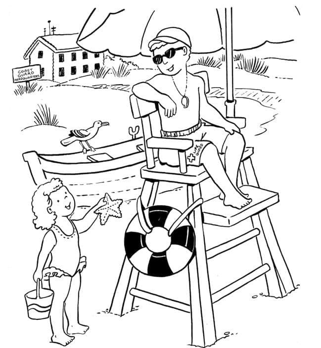 ぬりえページ: ライフガード (キャリアと職業) #205627 - 無料の印刷可能なぬりえページ