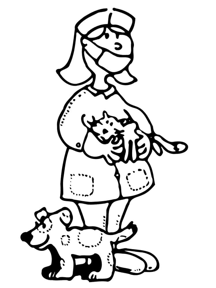 ぬりえページ: 獣医 (キャリアと職業) #213817 - 無料の印刷可能なぬりえページ