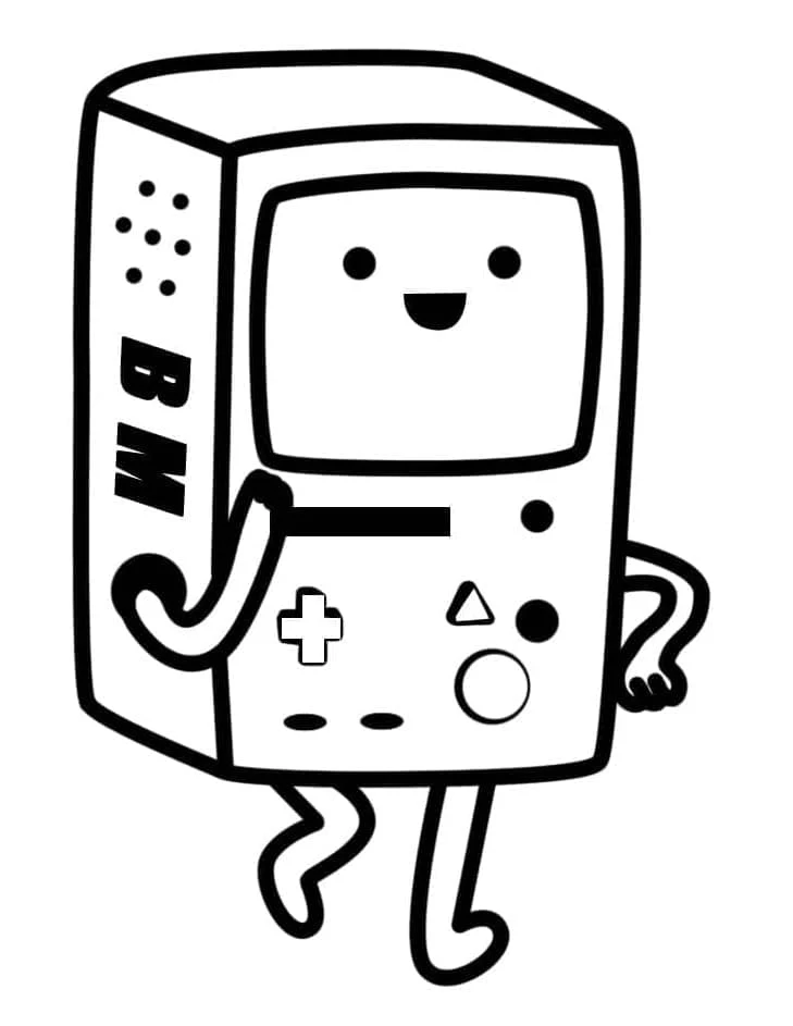 腰に手を当てて笑うBMO のぬりえ