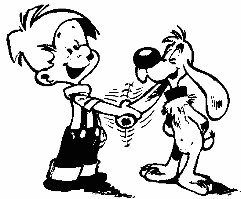 笑いながら握手するBillyとBuddy のぬりえ