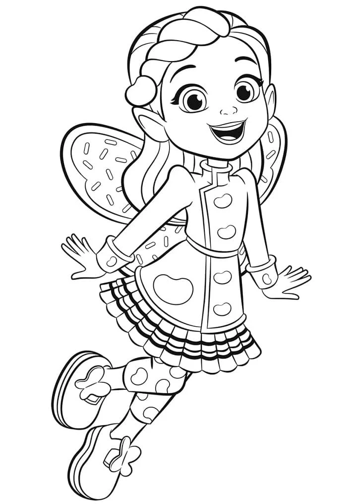 Butter Beans Cafe 飛ぶ妖精の女の子 のぬりえ