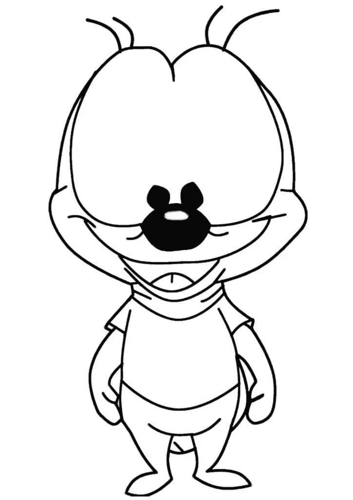 大きな丸い目のチップとデールのキャラクター のぬりえ