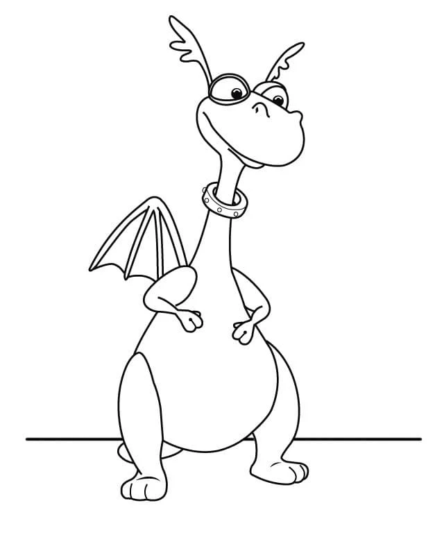 誇らしげに立つドラゴンのトゥーフィー のぬりえ
