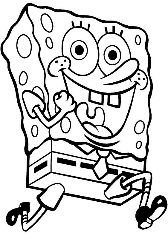 SpongeBob SquarePantsが大笑いしている のぬりえ