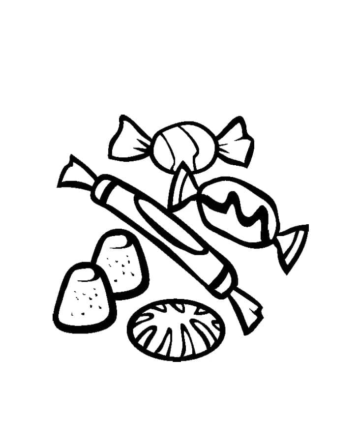ぬりえページ: キャンディ (食べ物と栄養) #190806 - 無料の印刷可能なぬりえページ