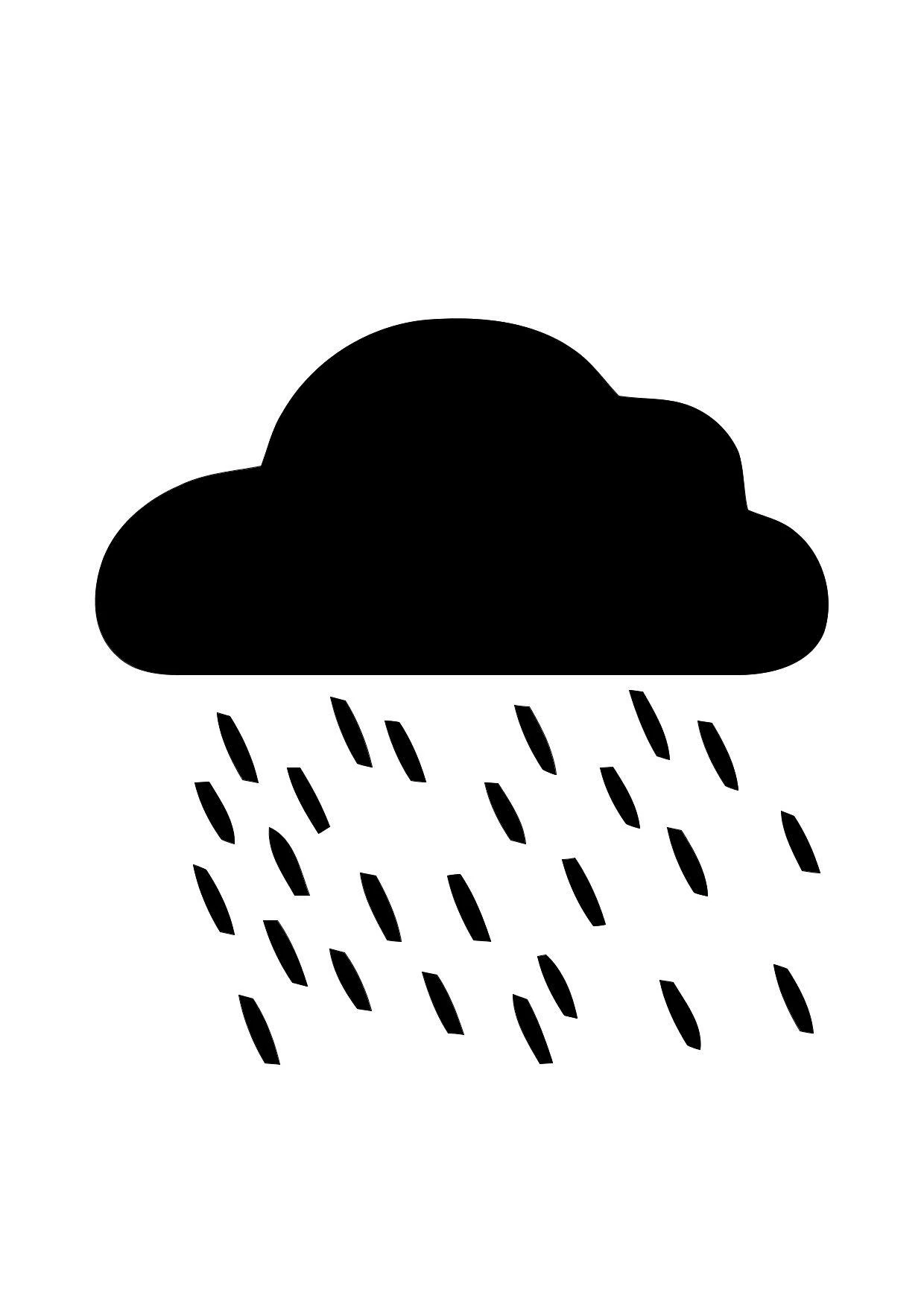 雨粒が降る雲 のぬりえ
