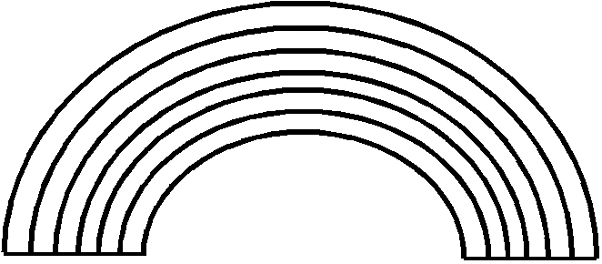 七色の虹 のぬりえ