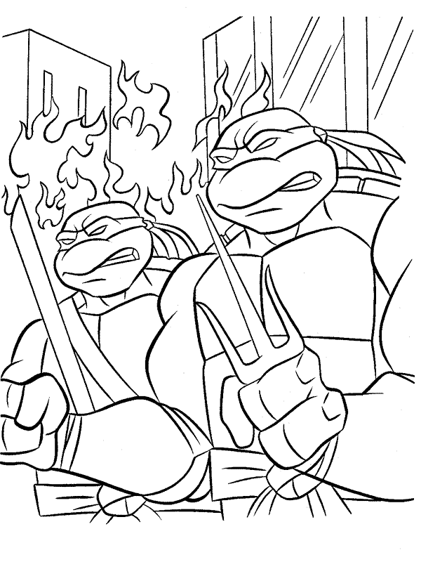ぬりえページ: Ninja Turtles (スーパーヒーローとスーパーヴィラン) #75419 - 無料の印刷可能なぬりえページ