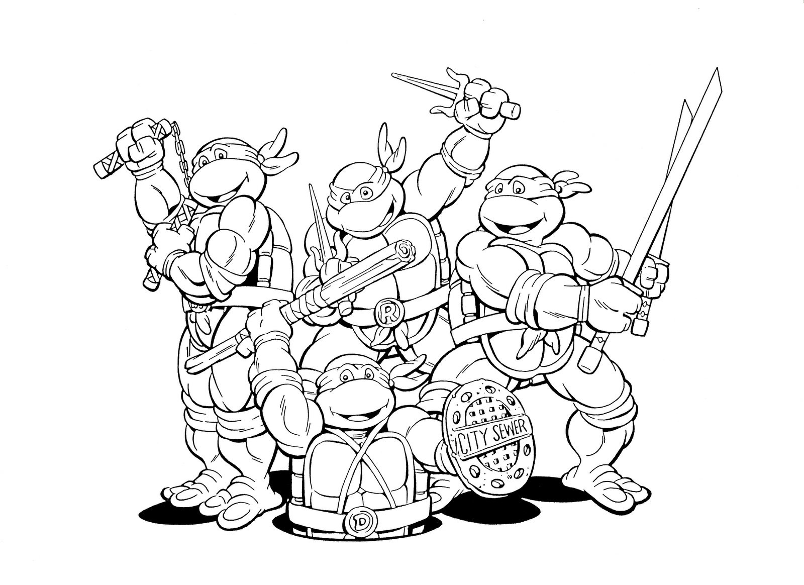 ぬりえページ: Ninja Turtles (スーパーヒーローとスーパーヴィラン) #75491 - 無料の印刷可能なぬりえページ