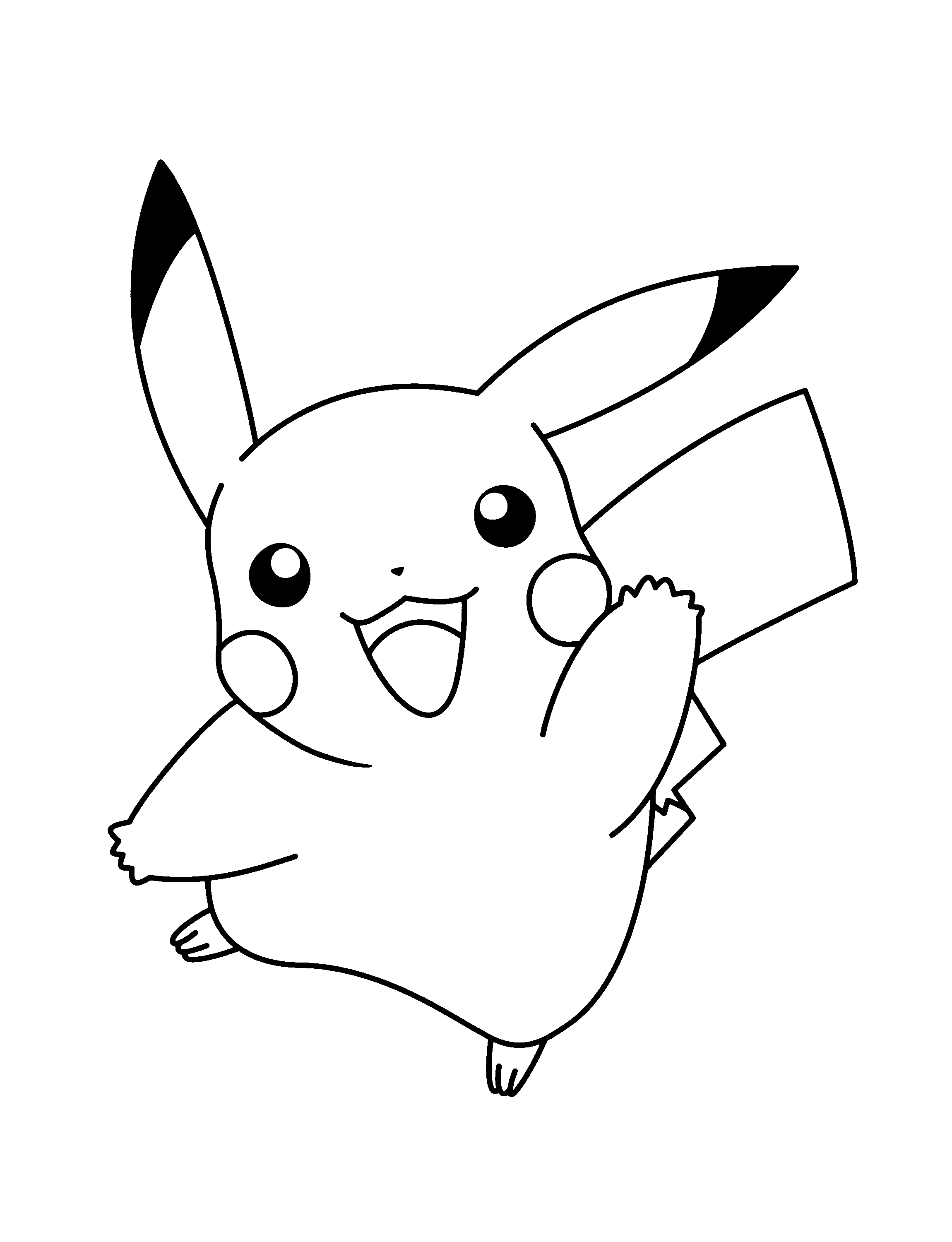 手を振るピカチュウ のぬりえ