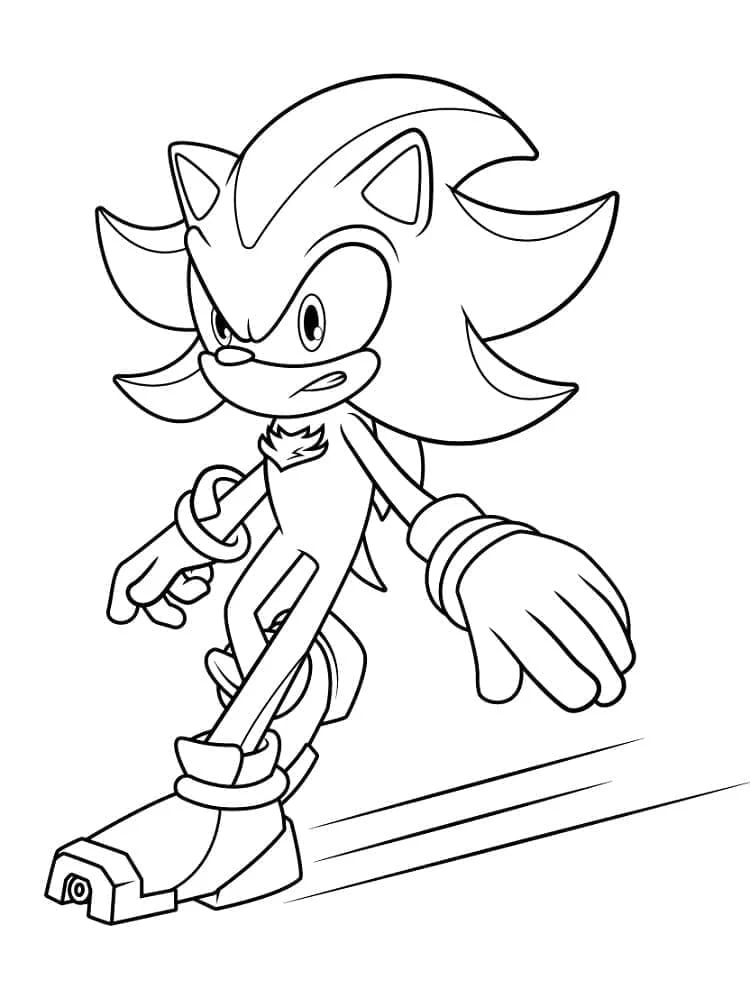 Sonic Shadow 走るシャドウ のぬりえ