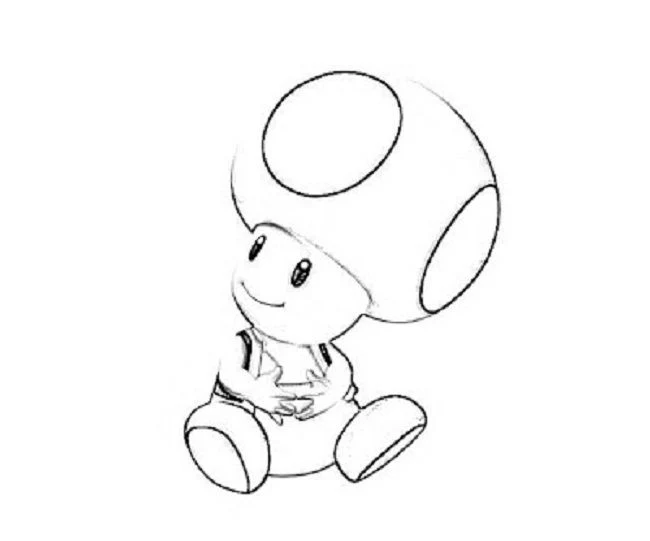 ヒキガエルが手を合わせて座っている のぬりえ