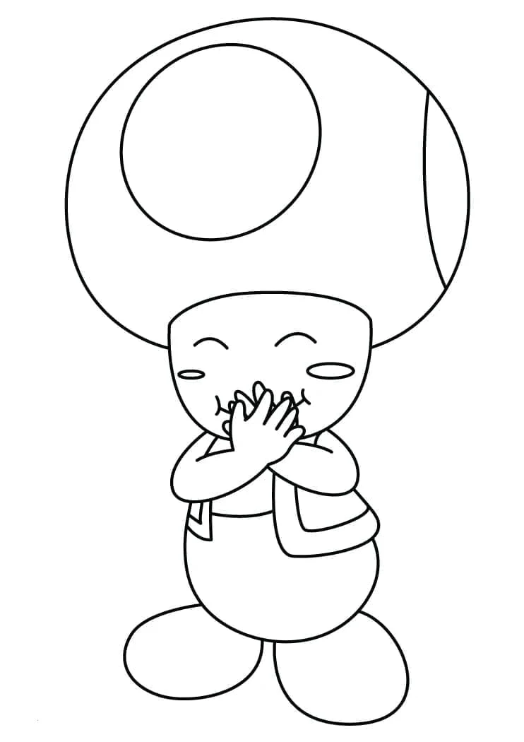 胸に手を当てて笑うキノピオ のぬりえ 胸に手を当てて笑うキノピオ のぬりえ