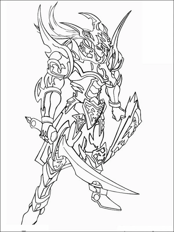 Warcraft 二本の剣を持つ甲冑戦士 のぬりえ