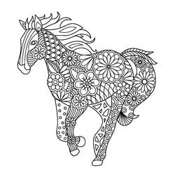 ぬりえページ: 大人の馬 (大人の塗り絵) #200346 - 無料の印刷可能なぬりえページ
