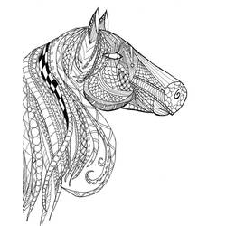 ぬりえページ: 大人の馬 (大人の塗り絵) #200371 - 無料の印刷可能なぬりえページ