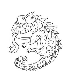 ぬりえページ: カメレオン (動物) #1403 - 無料の印刷可能なぬりえページ