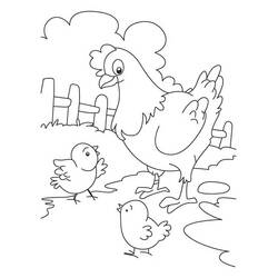 ぬりえページ: 雌鶏とひよこ (動物) #193198 - 無料の印刷可能なぬりえページ