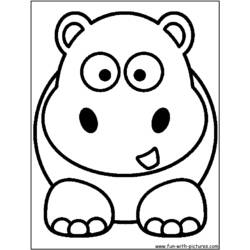 ぬりえページ: カバ (動物) #8651 - 無料の印刷可能なぬりえページ