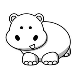 ぬりえページ: カバ (動物) #8668 - 無料の印刷可能なぬりえページ