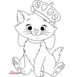 ぬりえ: おしゃれキャット - 無料の印刷可能なぬりえページ