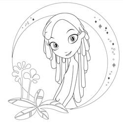 ぬりえ: ムーン・ガーディアン - 無料の印刷可能なぬりえページ