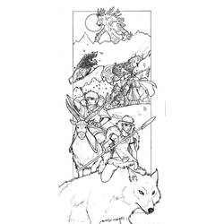 ぬりえページ: Princess Mononoke (アニメーション映画) #182068 - 無料の印刷可能なぬりえページ