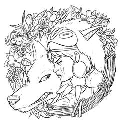 ぬりえページ: Princess Mononoke (アニメーション映画) #182071 - 無料の印刷可能なぬりえページ