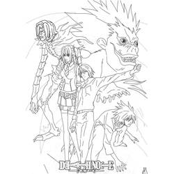 ぬりえページ: デスノート (アニメとマンガ) #183166 - 無料の印刷可能なぬりえページ