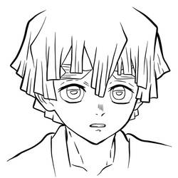 ぬりえ: 善逸 - 無料の印刷可能なぬりえページ