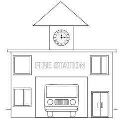 ぬりえページ: 消防署 (建物と建築) #215160 - 無料の印刷可能なぬりえページ