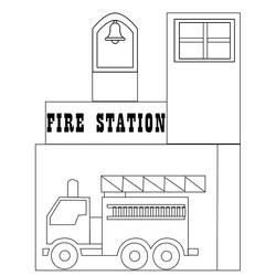 ぬりえページ: 消防署 (建物と建築) #215164 - 無料の印刷可能なぬりえページ