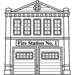 ぬりえページ: 消防署 (建物と建築) #68476 - 無料の印刷可能なぬりえページ