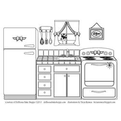 ぬりえページ: キッチン (建物と建築) #63544 - 無料の印刷可能なぬりえページ