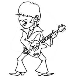 ぬりえページ: ギタリスト (キャリアと職業) #98061 - 無料の印刷可能なぬりえページ