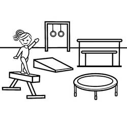 ぬりえ: 体操 - 無料の印刷可能なぬりえページ