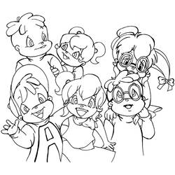ぬりえページ: Alvinとthe Chipmunks (アニメとアニメーション番組) #128429 - 無料の印刷可能なぬりえページ