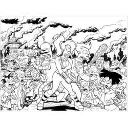 ぬりえページ: フューチュラマ (アニメとアニメーション番組) #48373 - 無料の印刷可能なぬりえページ