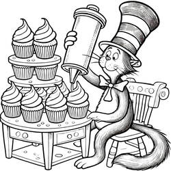 ぬりえページ: The Cat in the Hat (アニメとアニメーション番組) #220490 - 無料の印刷可能なぬりえページ