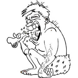 ぬりえページ: 原始人 (キャラクター) #150161 - 無料の印刷可能なぬりえページ