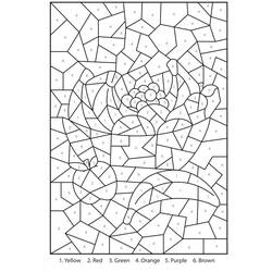 ぬりえ: フルーツの数字塗り絵 - 無料の印刷可能なぬりえページ