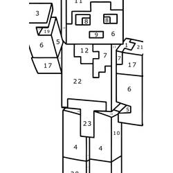 ぬりえ: マインクラフトの数字塗り絵 - 無料の印刷可能なぬりえページ