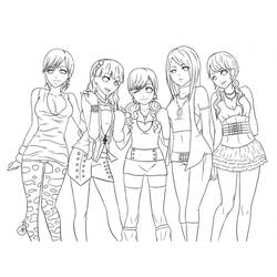 ぬりえページ: 少女 (家族と友達) #180933 - 無料の印刷可能なぬりえページ