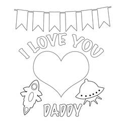 ぬりえページ: お父さん愛してる (家族と友達) #191625 - 無料の印刷可能なぬりえページ